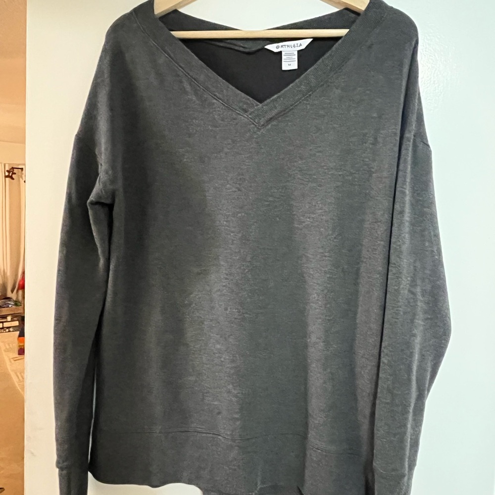 Athleta Charcoal V-Neck Top